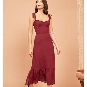 Reformation Nikita Maroon Red Dress Size 0